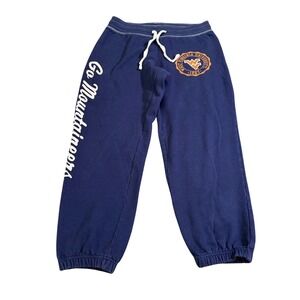 West Virginia University WVU Spellout Sweatpants Blue Joggers Fleece NCAA